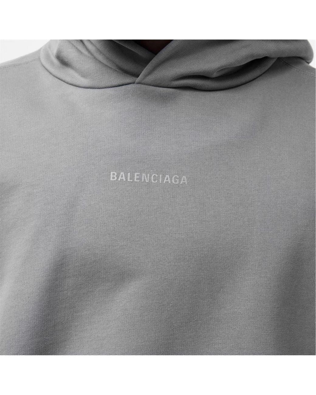 Balenciaga Gray Logo Hoodie for men