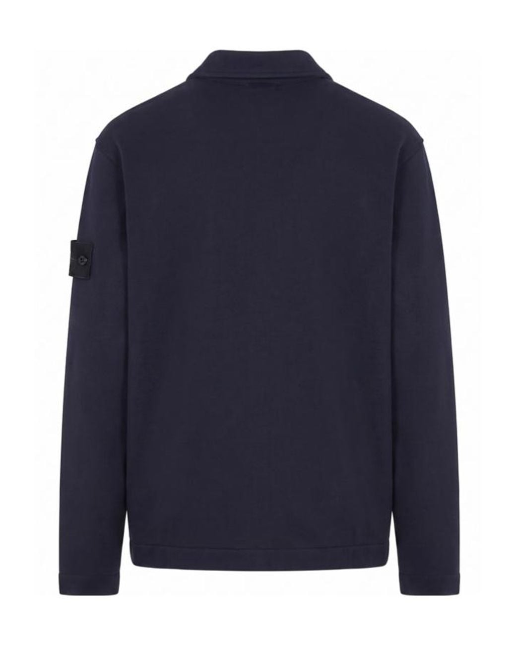 Stone Island Blue Comfort-Fit Zip-Up Collared Sweatshirt for men