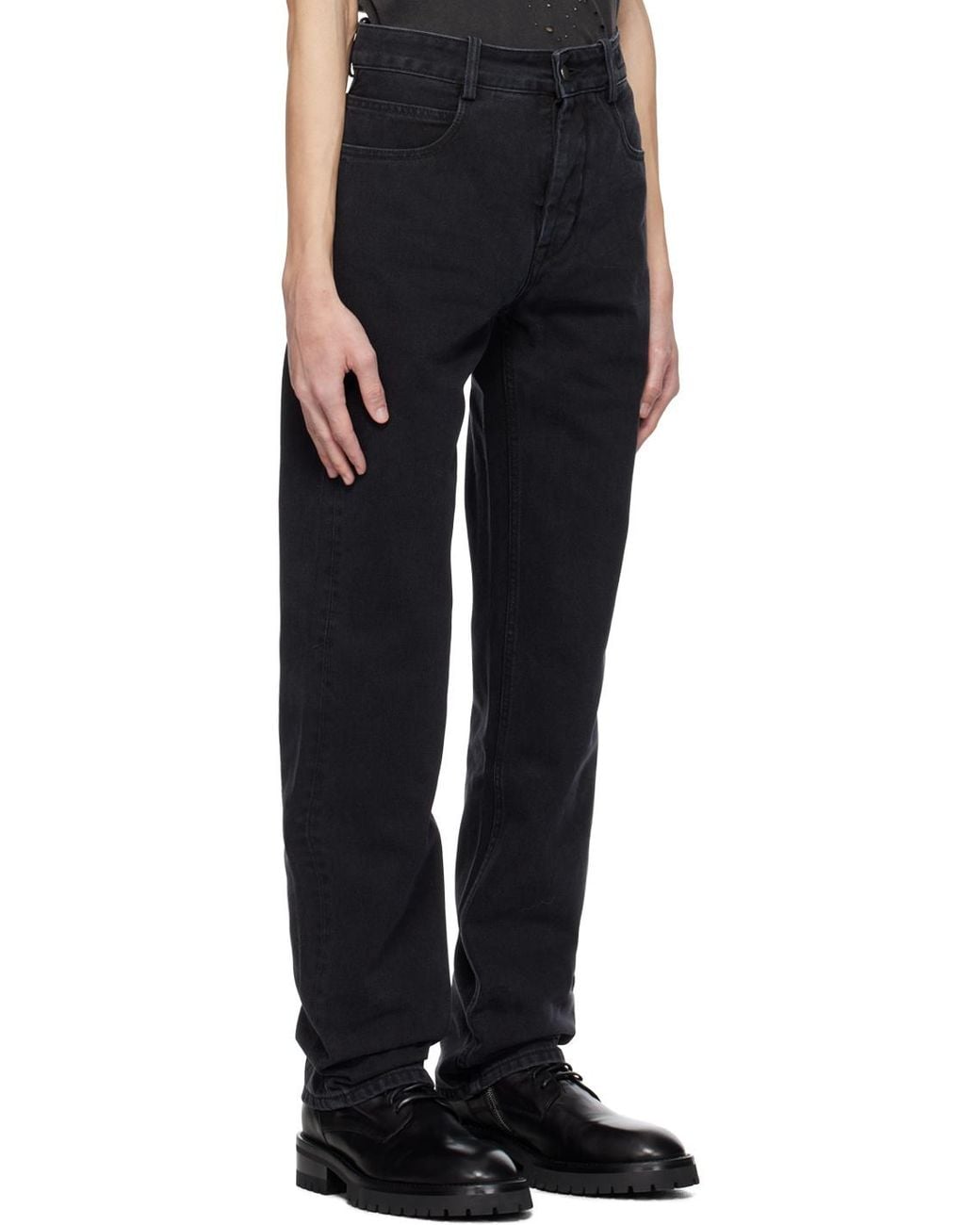 Ann Demeulemeester Blue Drawstring Detailed Denim Jeans for men