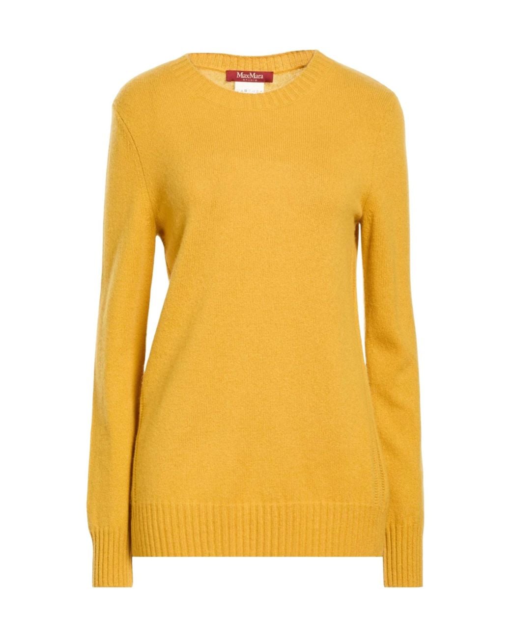 Max Mara Yellow Crew-Neck Knit Top