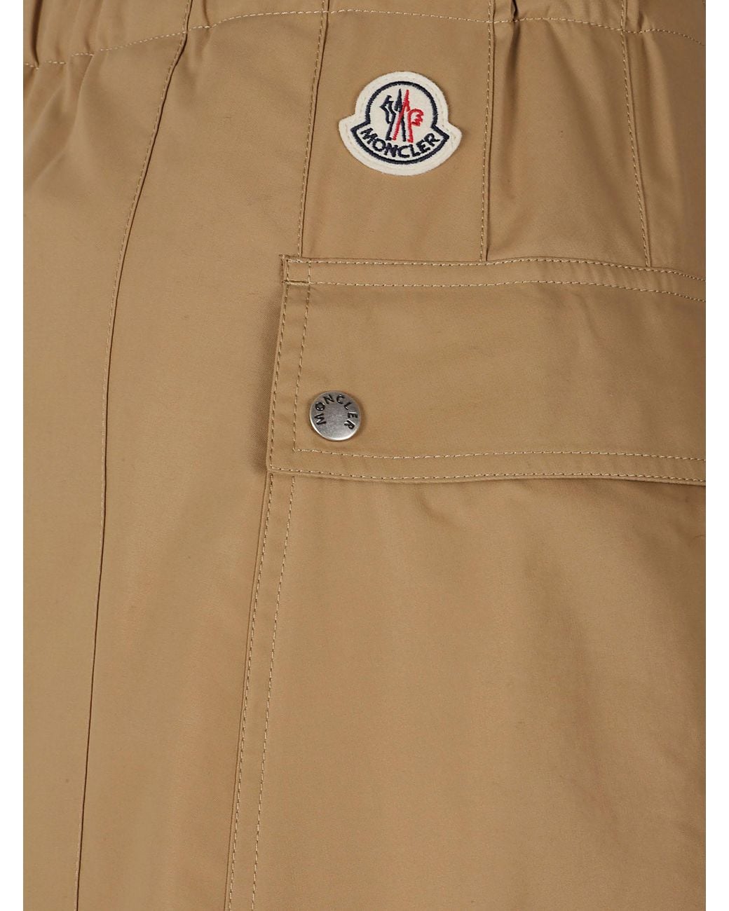 Moncler Natural Elastic-Waist Skirt