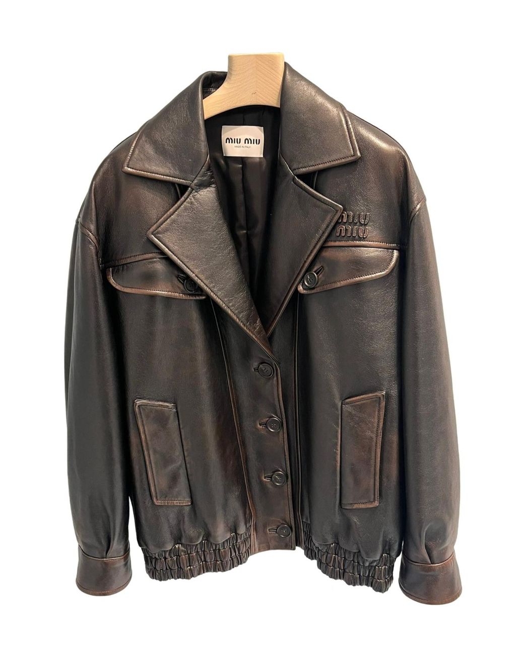 Miu Miu Black Nappa Leather Jacket