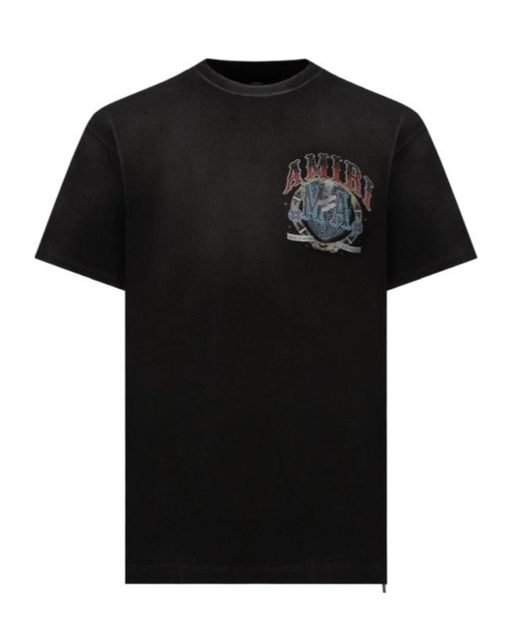 Amiri Black Crystal Logo Print T-Shirt for men