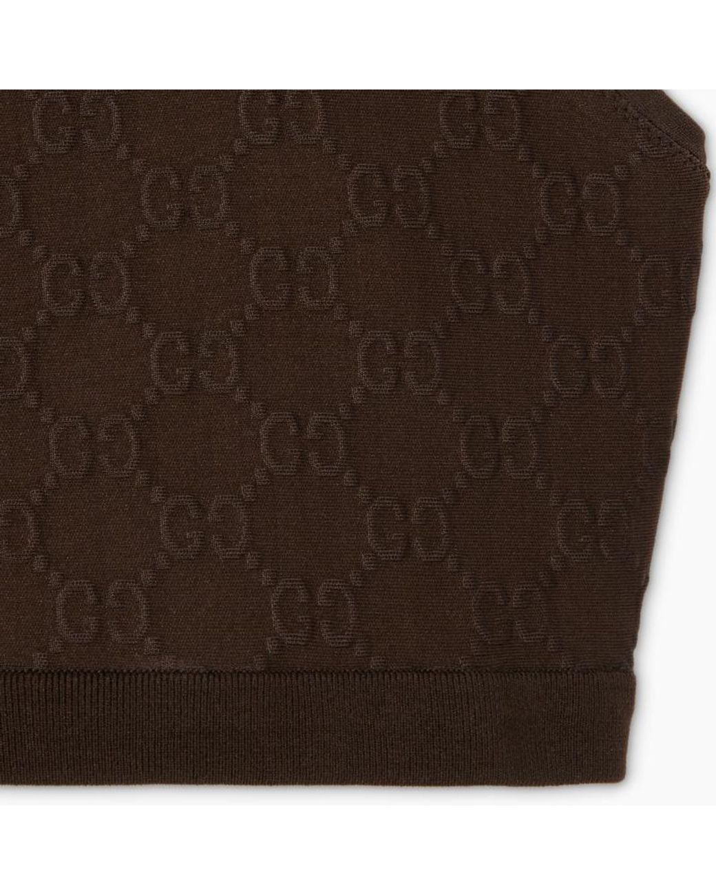 Gucci Brown Gg Jersey Jacquard Top