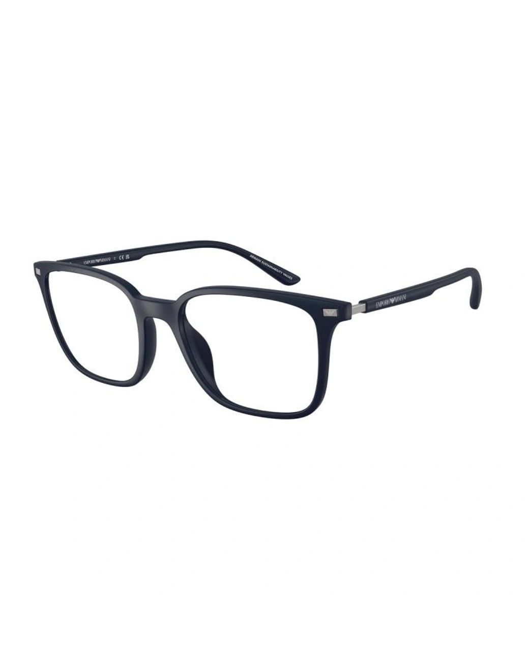 Emporio Armani White Square Frame Glasses for men
