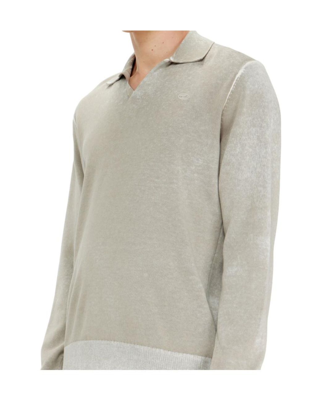 DIESEL White K Lawrence Polo Knitted Sweater for men