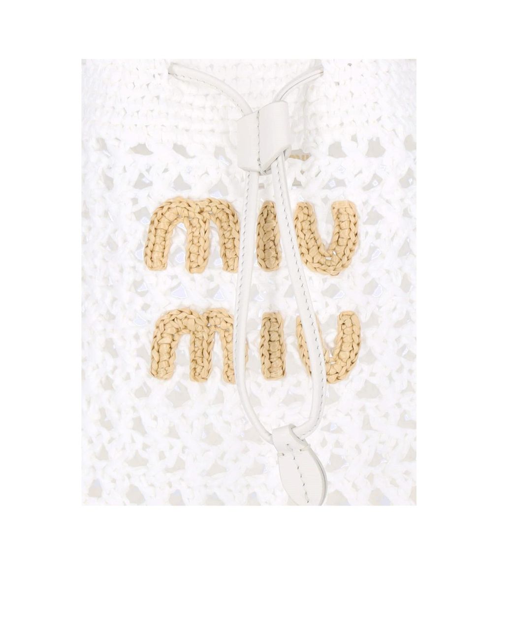 Miu Miu White Woven Fabric Mini-Bag