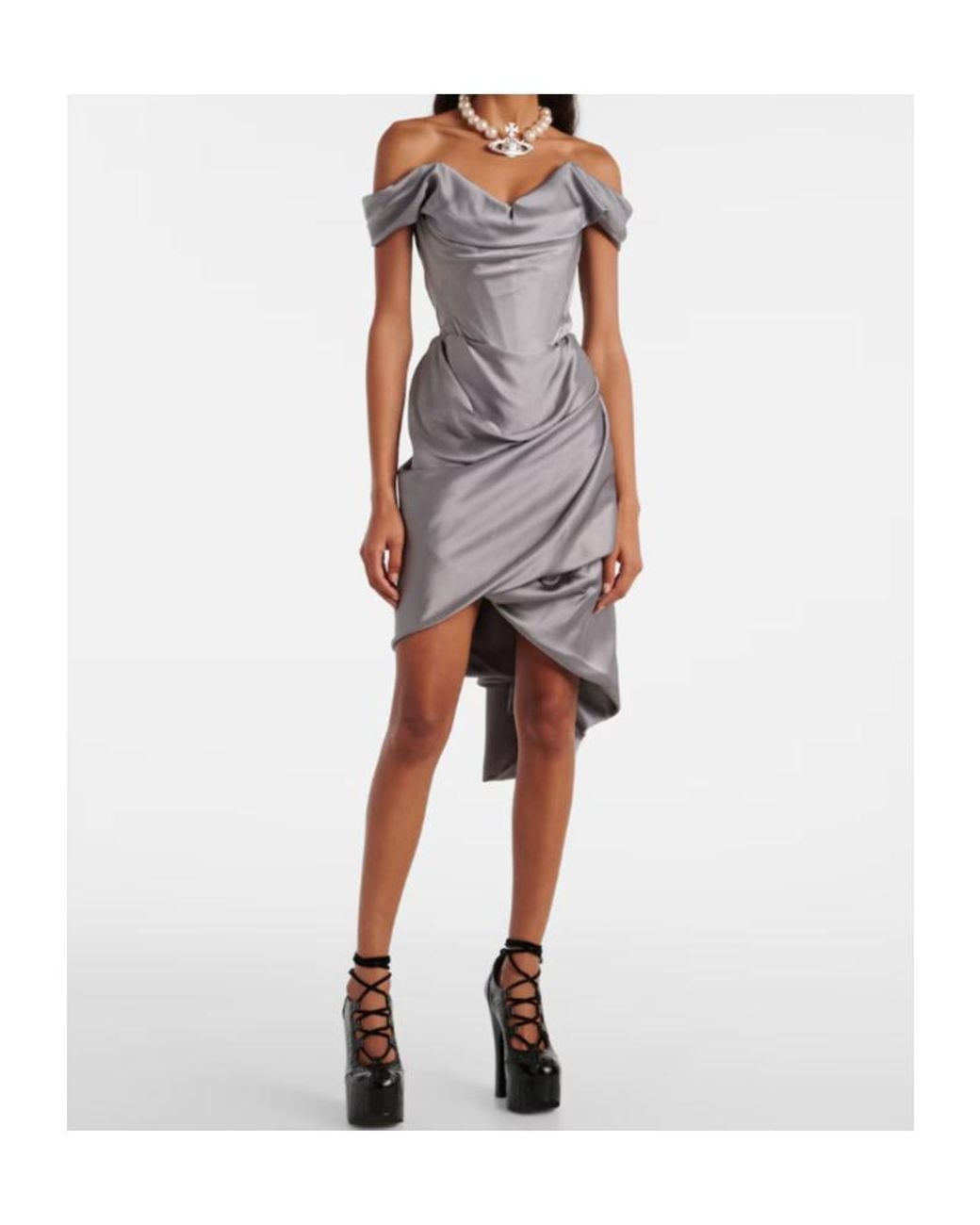 Vivienne Westwood Gray Bridal Nova Cora Satin Corset Dress