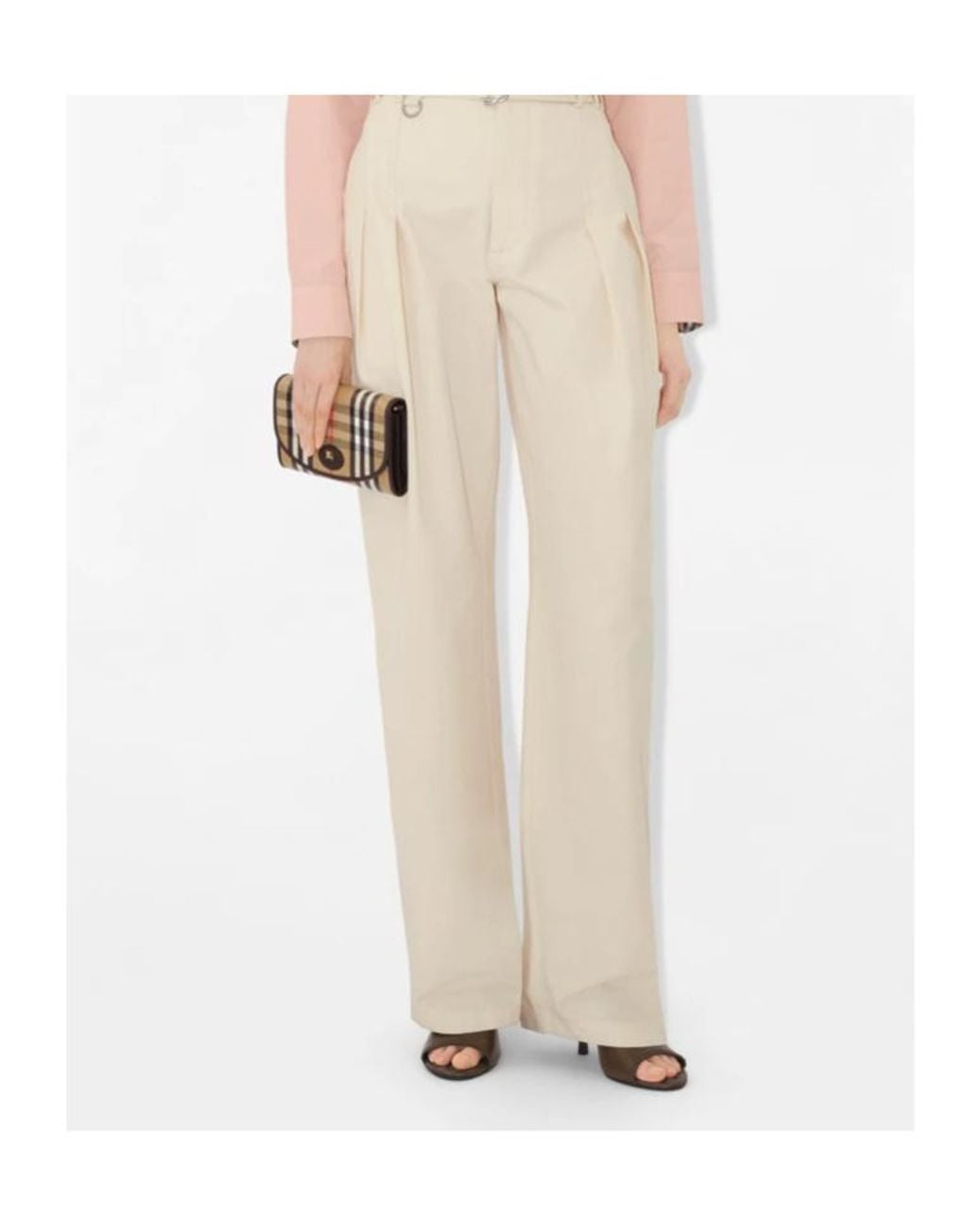 Burberry White Highlands Chain Strap Wallet