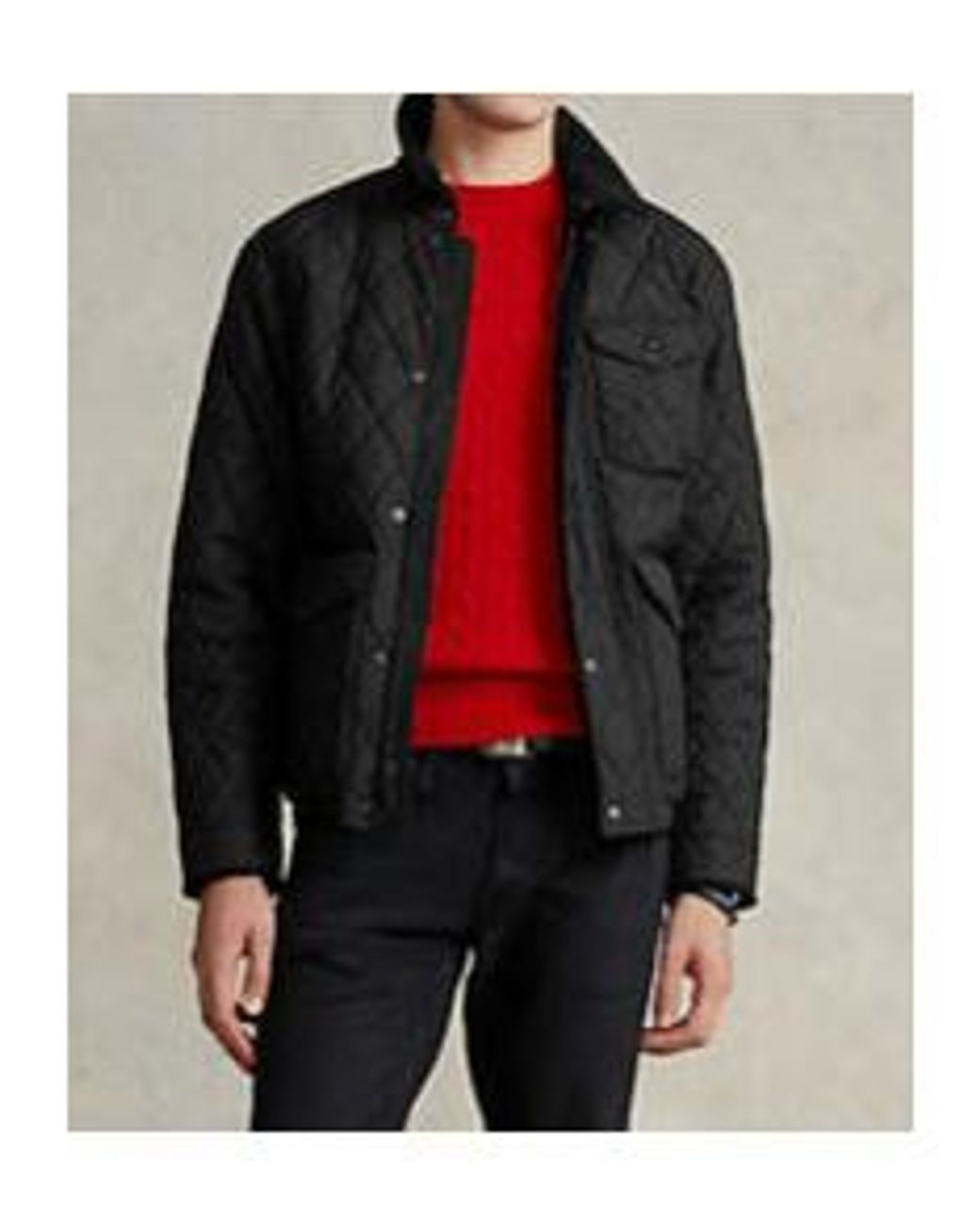 Polo Ralph Lauren Black Diamond-Quilt Button-Fastening Jacket for men