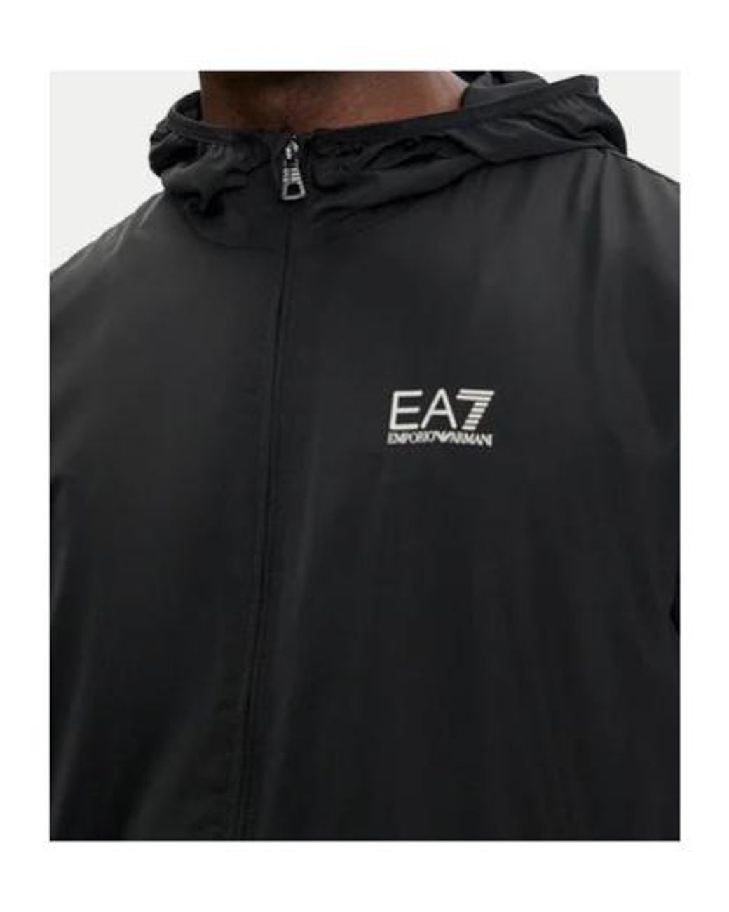 EA7 Black Core Identity Hooded Jacket for men
