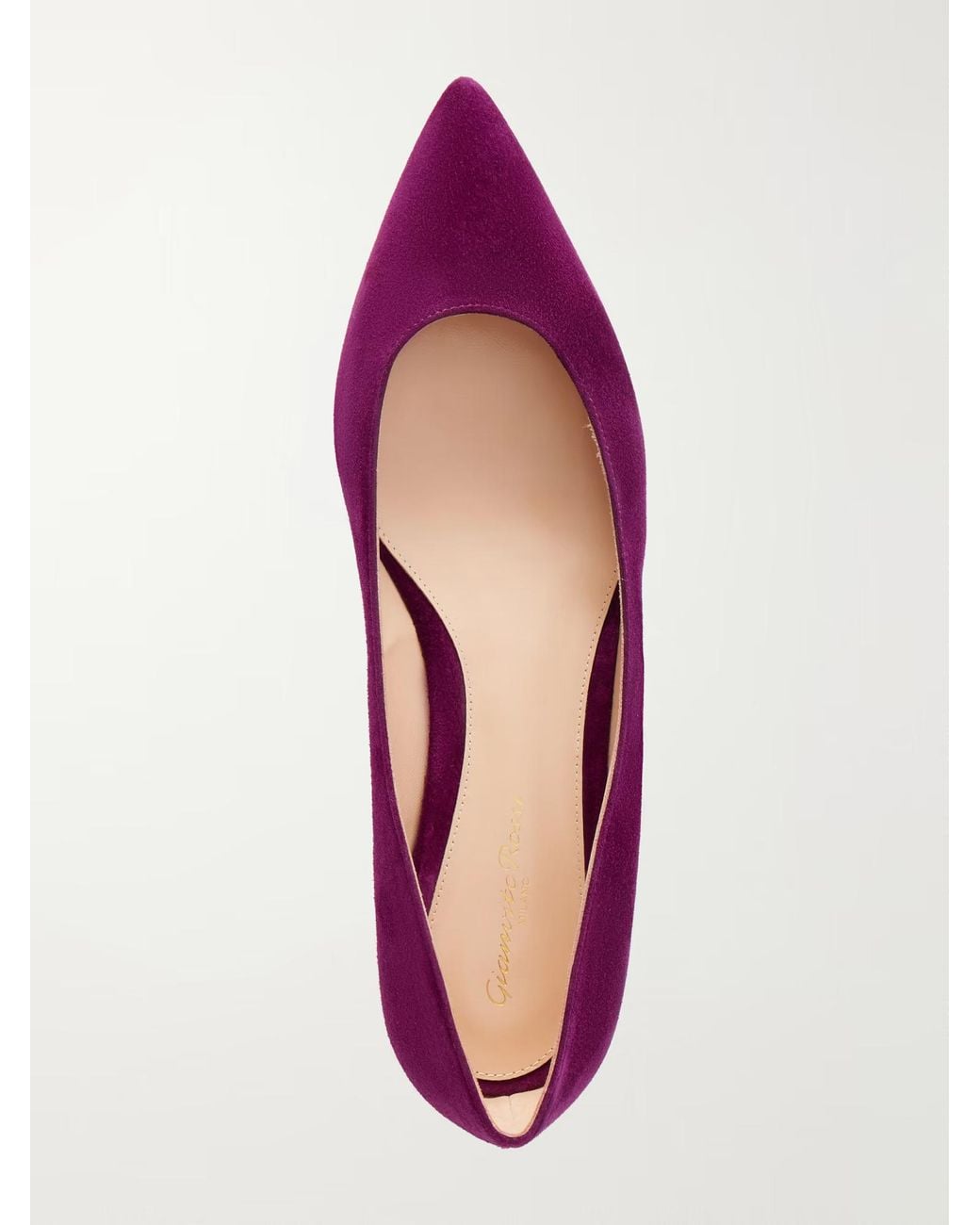 Gianvito Rossi Purple Solid Suede Ballet Flats