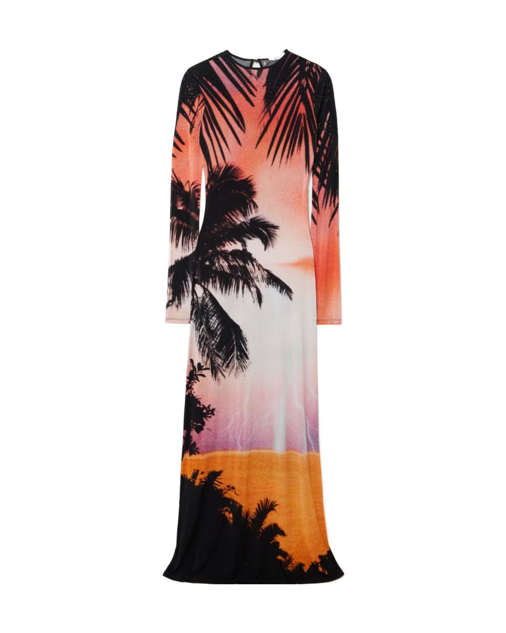 Rabanne Red Rabanne Thunderstorm-Printed Maxi Dress