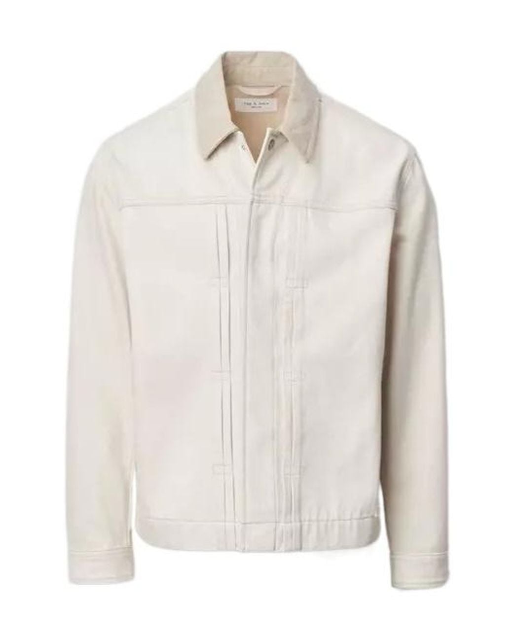 Rag & Bone White Contrast Collar Denim Jacket for men