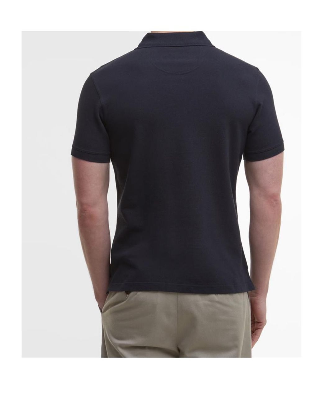 Barbour Black Tartan Pique Polo Shirt for men