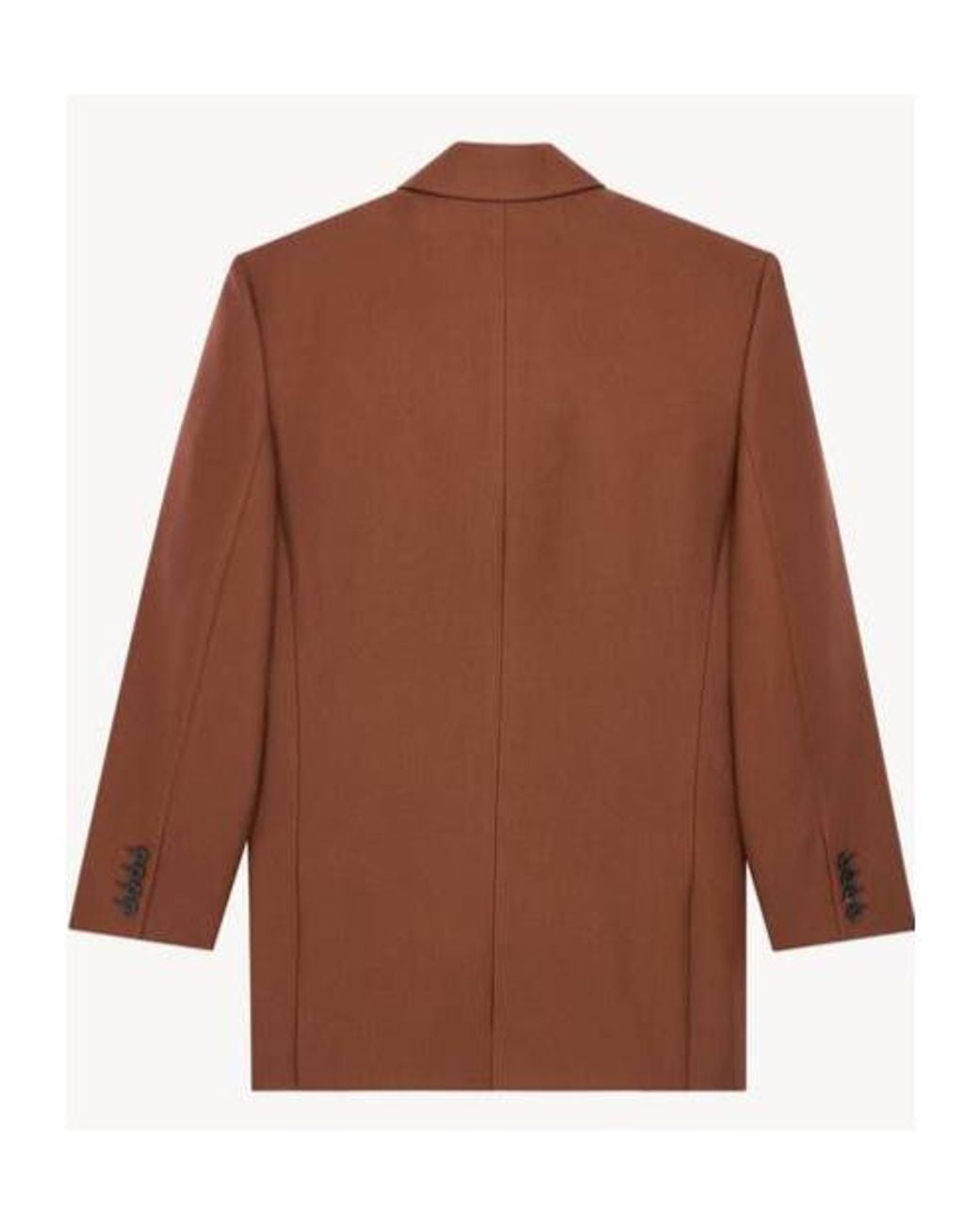 Saint Laurent Brown Double-Breasted Long-Sleeved Jacket