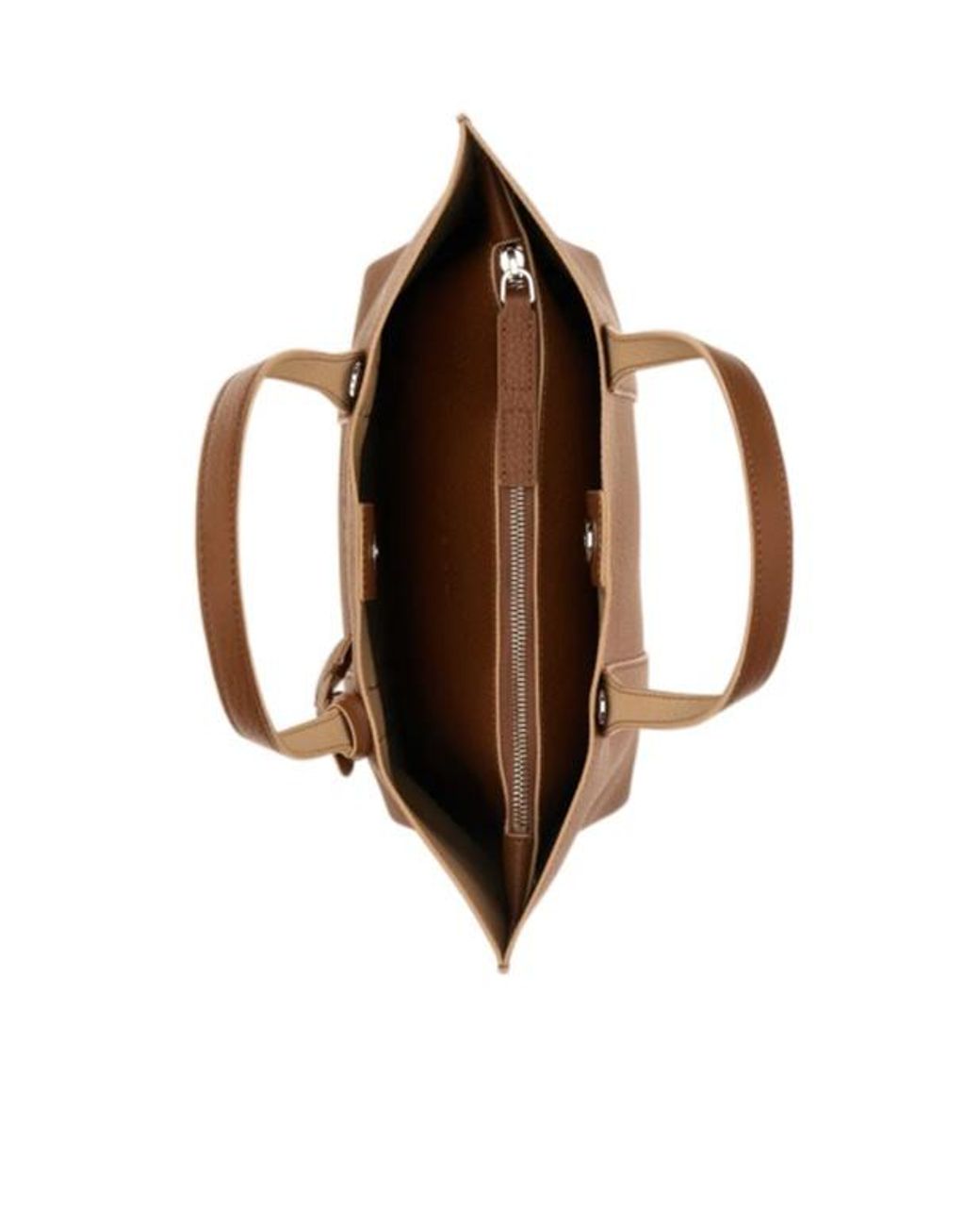 Hogan Brown Logo Embossed Top Handle Bag