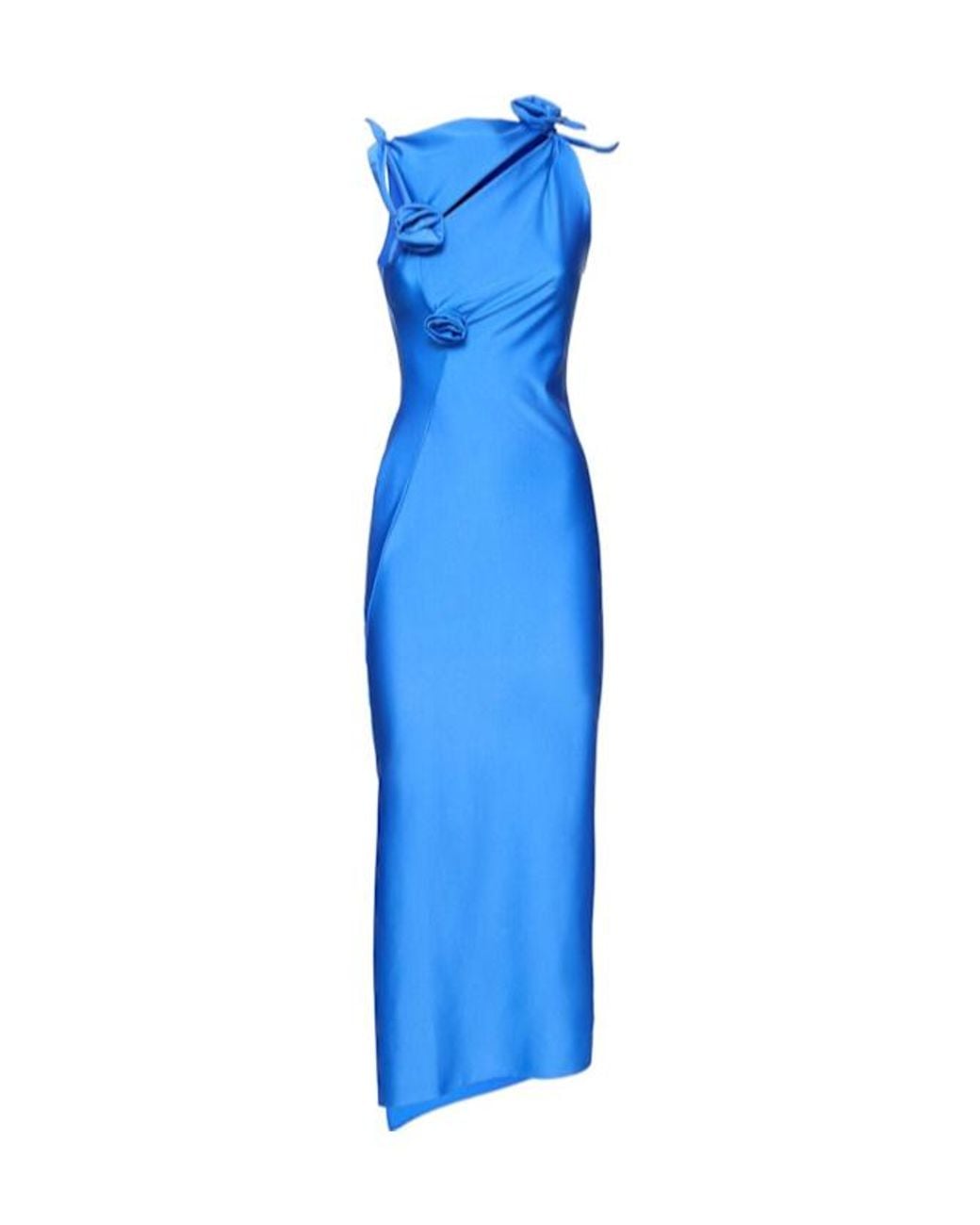 Coperni Blue Asymmetric Stretch Jersey Dress