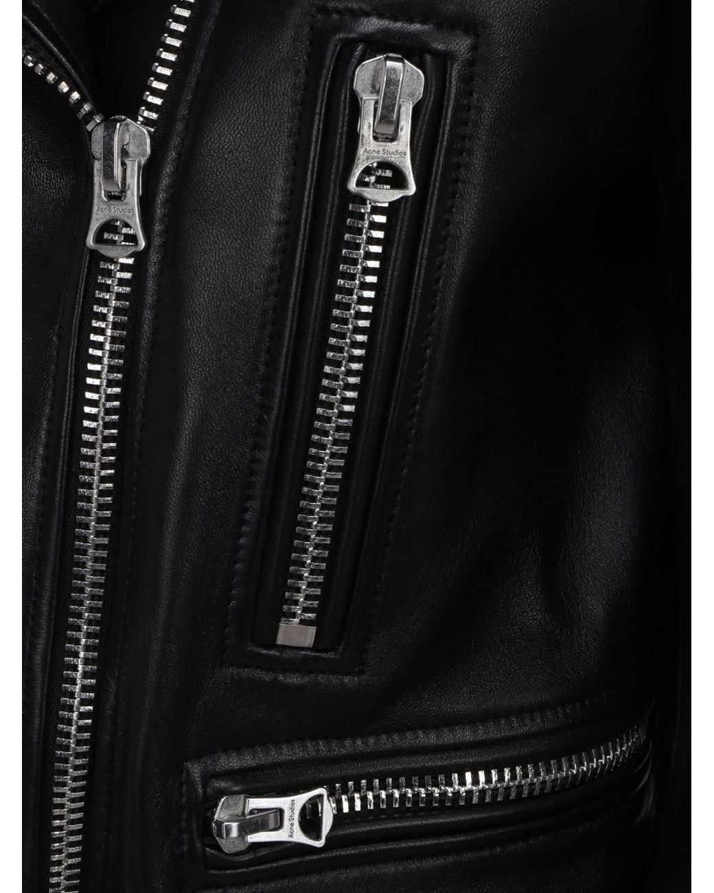 Acne Black Leather Biker Jacket