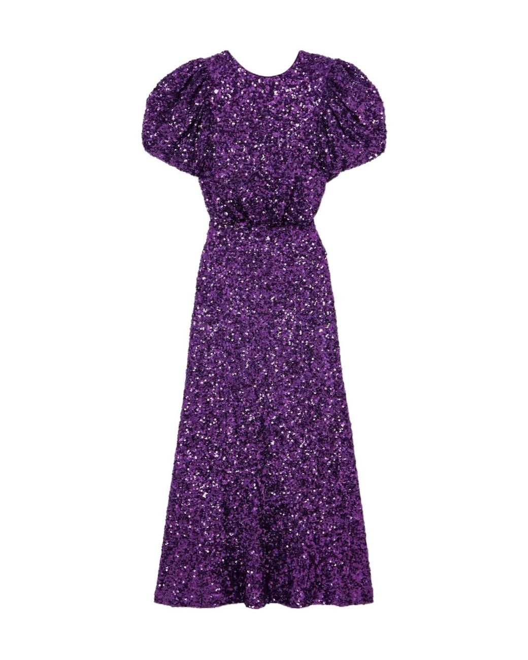 ROTATE BIRGER CHRISTENSEN Purple Backless Sequined Dress