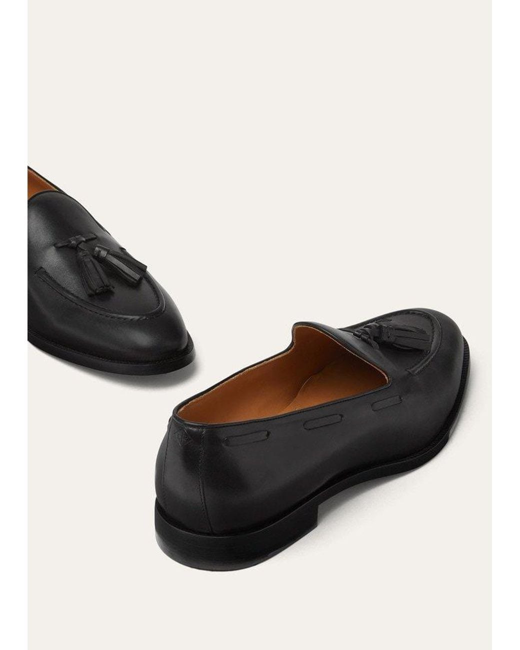 Loro Piana Black Serge Flat Loafers for men