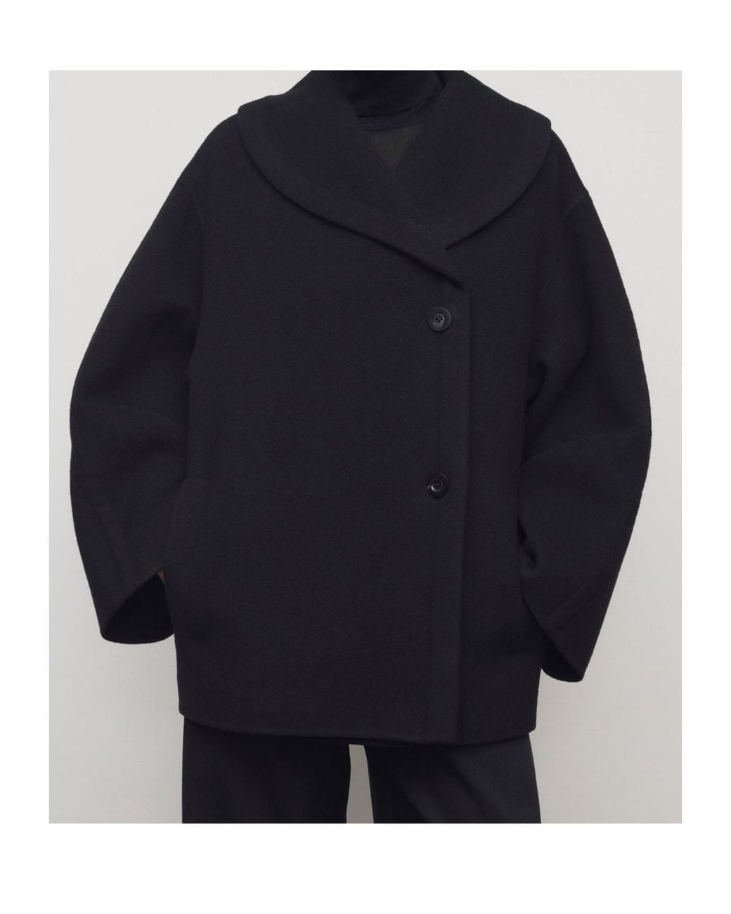 The Row Black Temur Wrap Coat