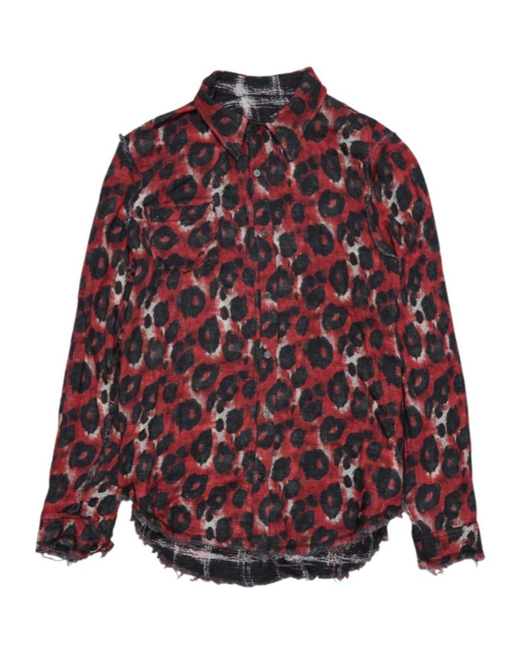 R13 Red Plaid Long-Sleeved Shirt