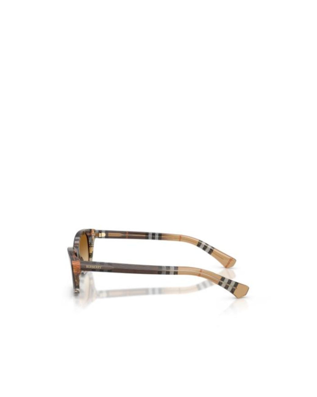 Burberry White Check Rectangle-Frame Sunglasses