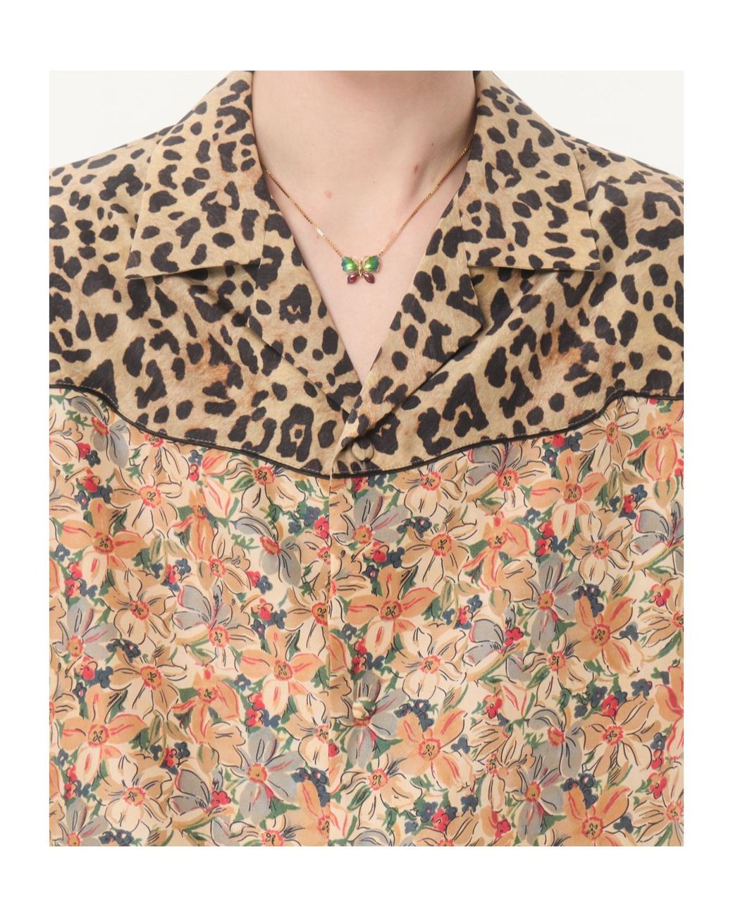 Valentino Natural Pattern-Printed Short-Sleeved Shirt for men