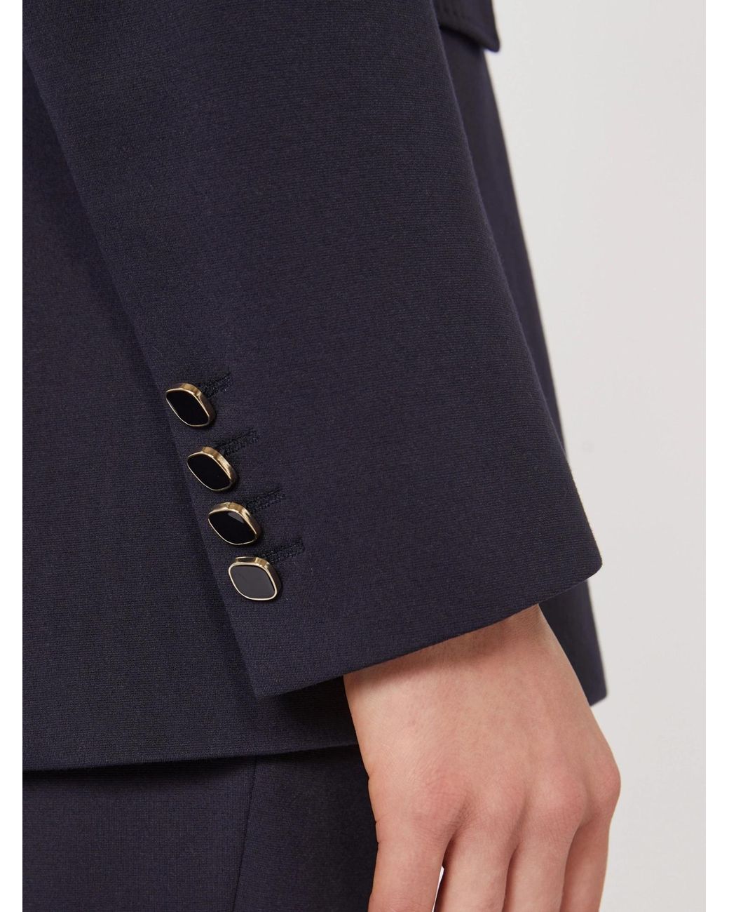 Max Mara Blue Mstriviera Double-Breasted Jacket