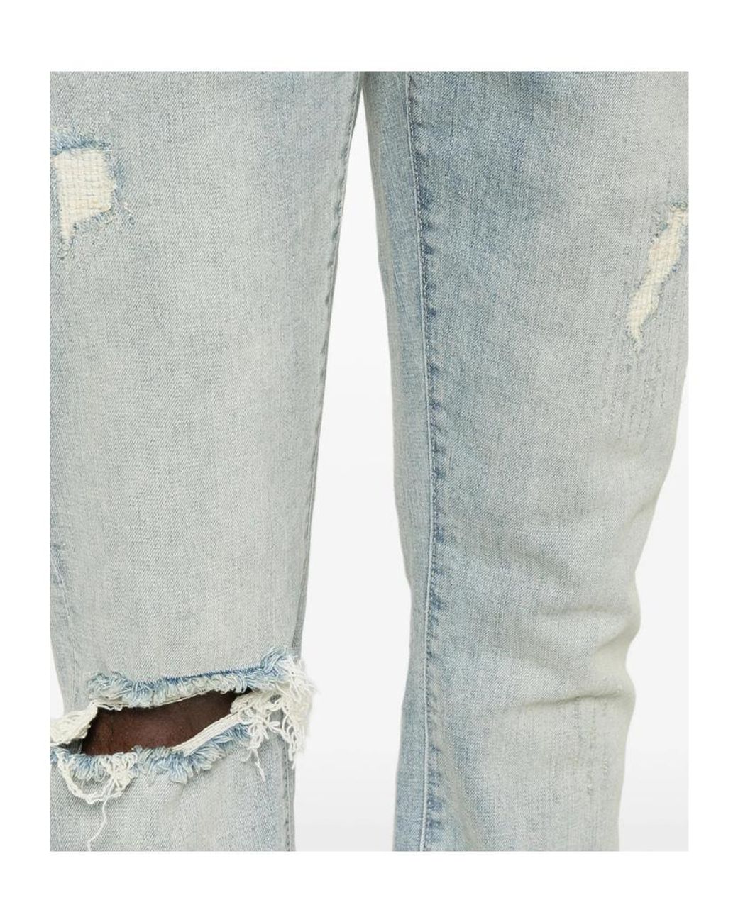 Purple Brand Blue Ripped Jeans for men
