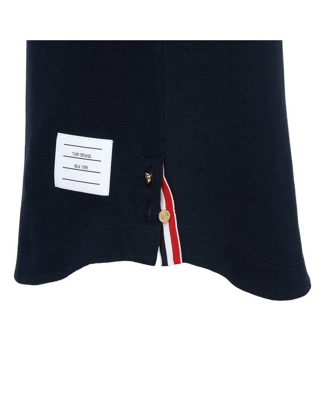 Thom Browne Blue Pique Dolman Mini T-Shirt Dress