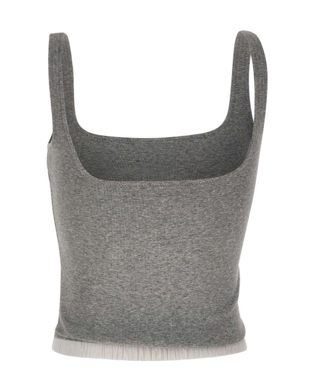 Entire studios Gray Cropped Ribbed Knitted Top