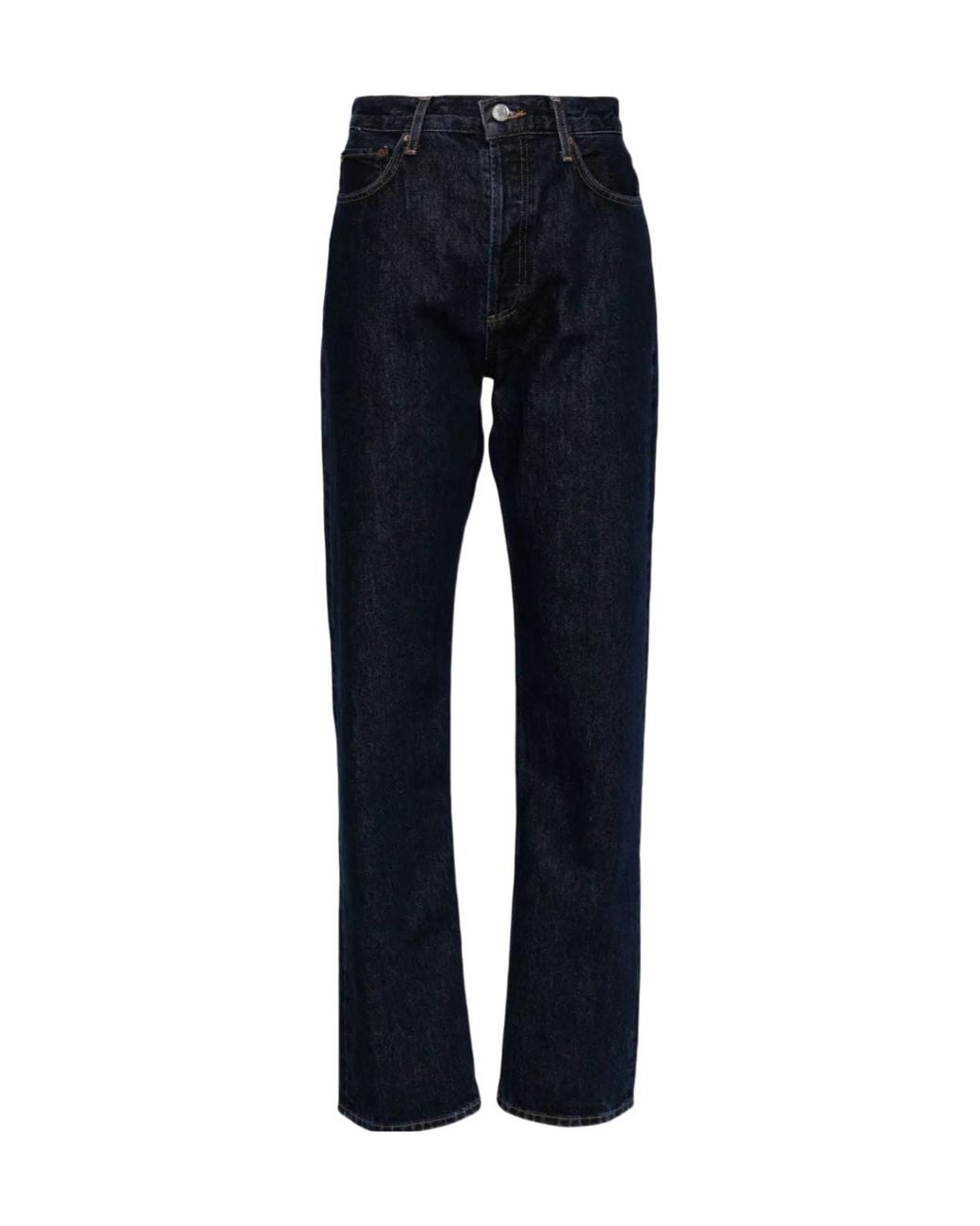 Agolde Blue Five Pocket Straight Leg Jeans