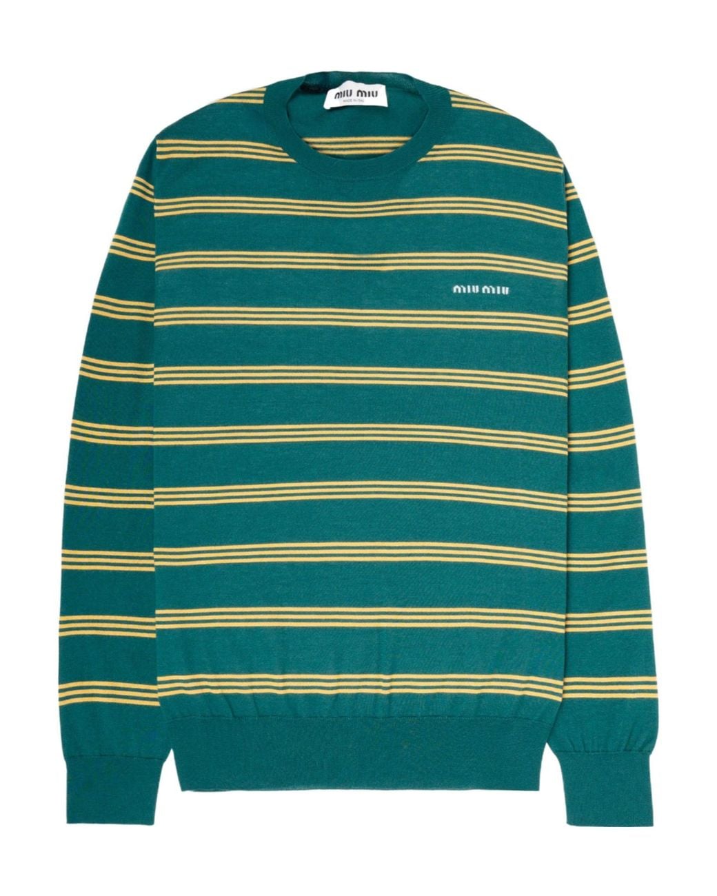 Miu Miu Green Logo-Embroidered Jumper
