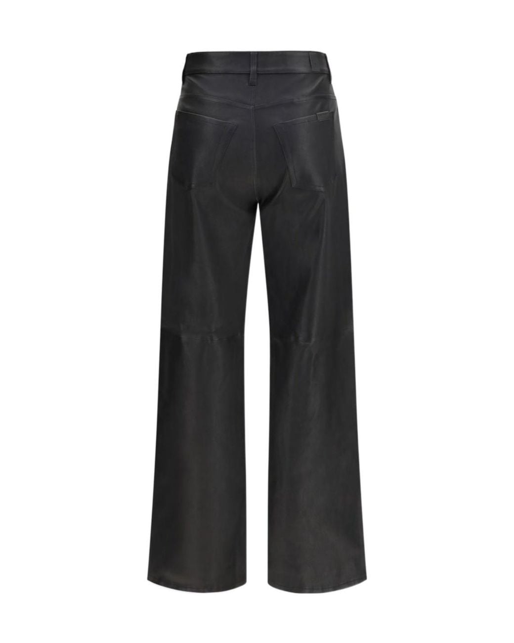 7 For All Mankind Black Straight-Leg Leather Pants for men