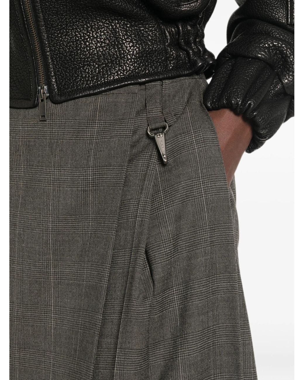 Simone Rocha Gray Prince Of Wales Check Pleated Skirt