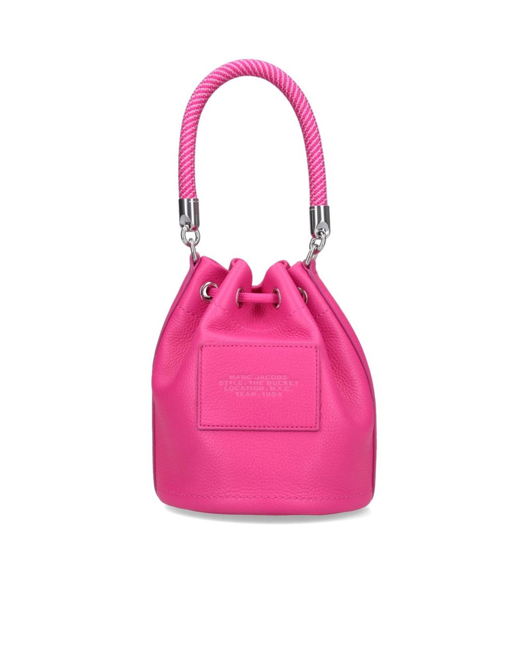 Marc Jacobs Pink Logo Embossed Bucket Bag