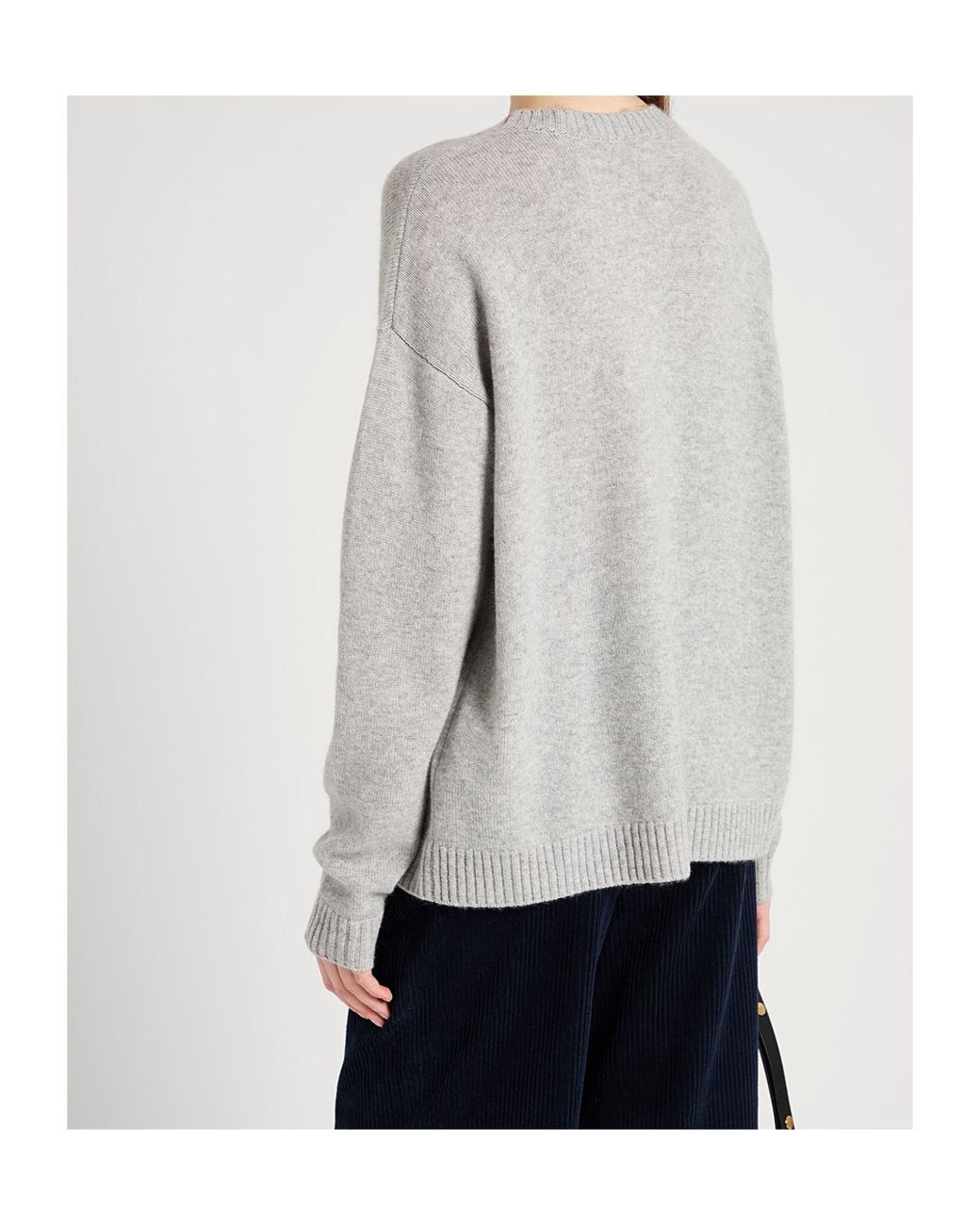 MAX&Co. Gray Ribbed Crew Neck Sweater
