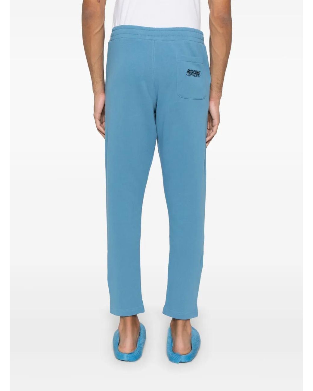 Moschino Blue Elastic Waist Casual Pants for men