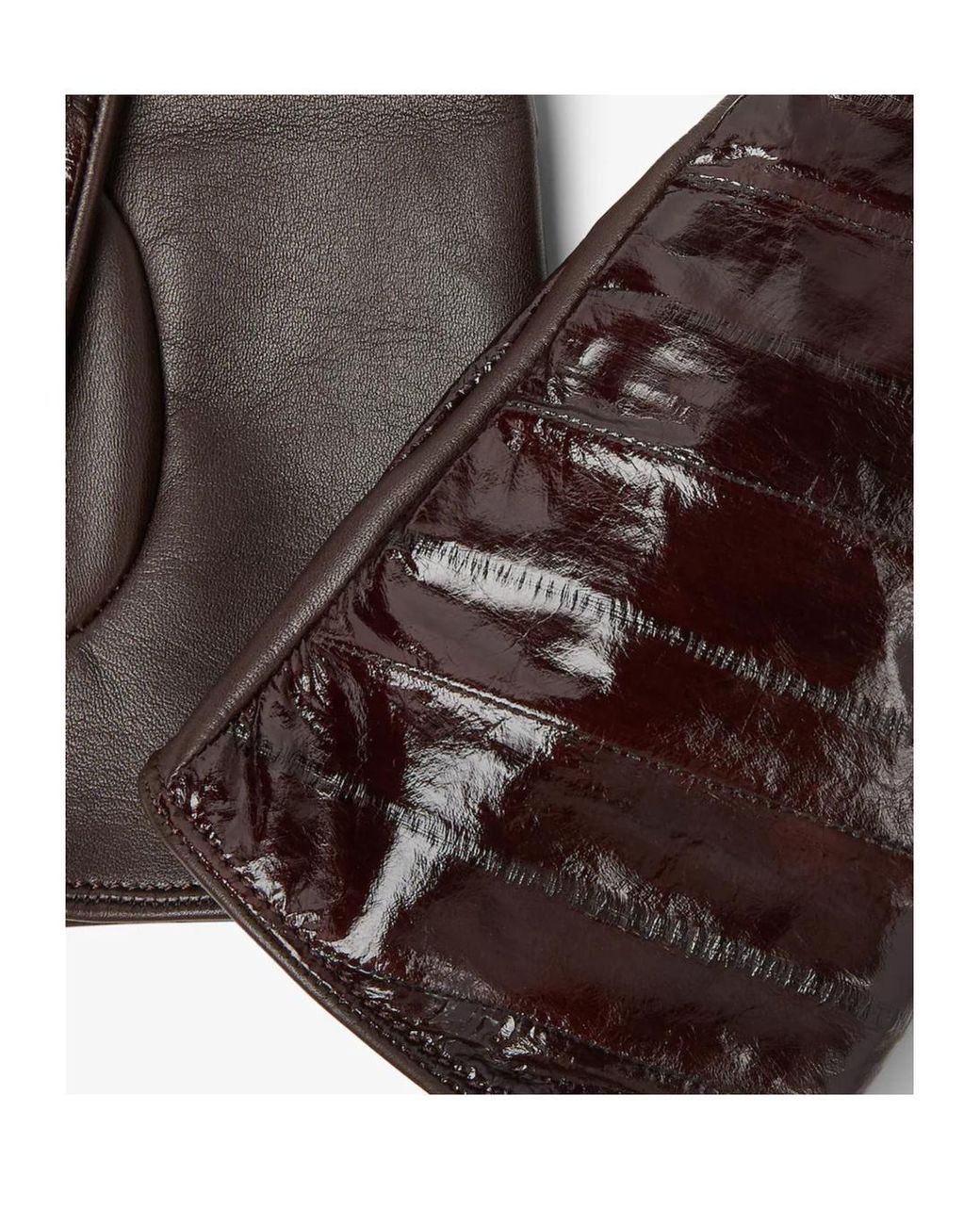 Fendi Brown Chevron Hagfish Gloves for men