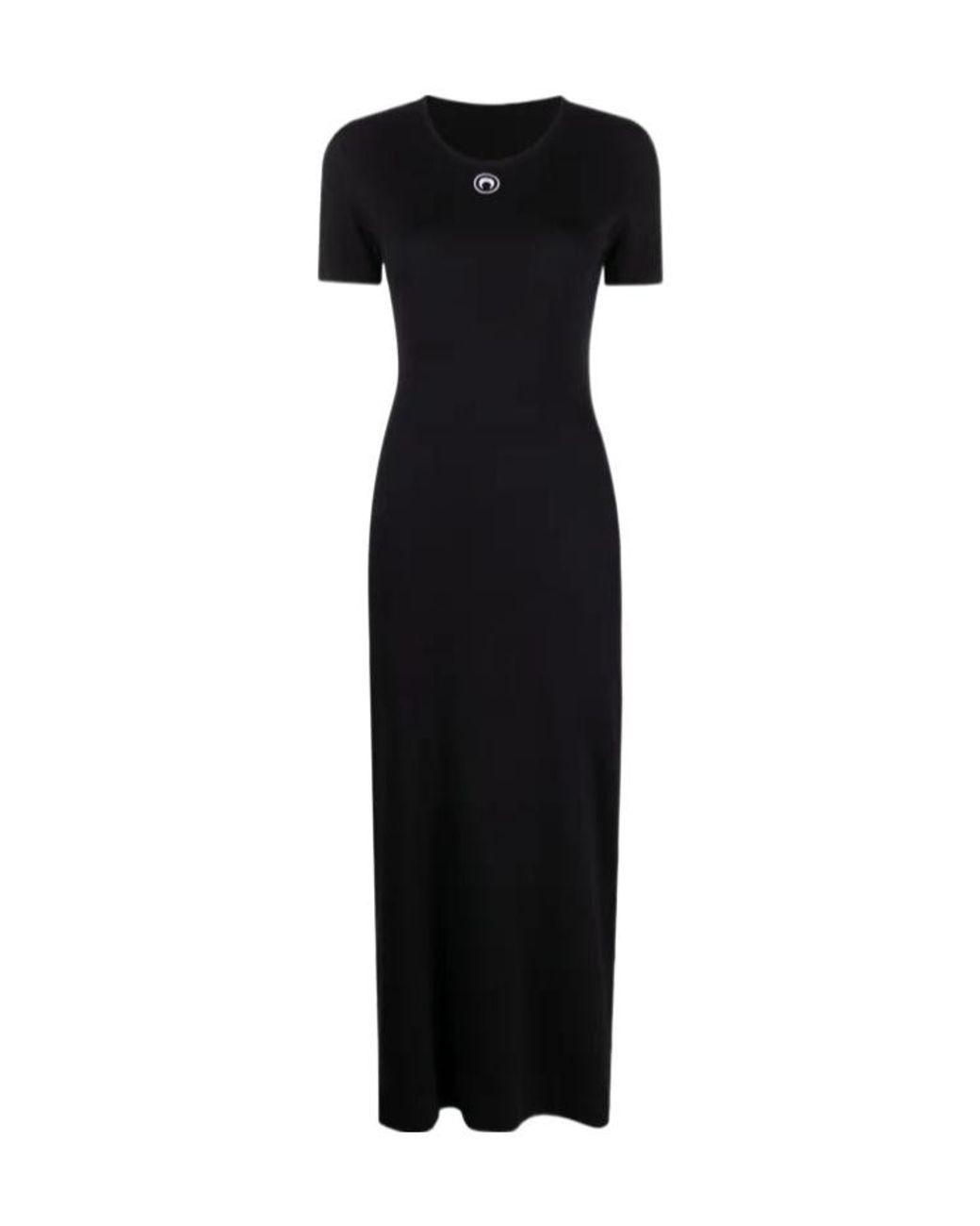 MARINE SERRE Black Crescent Moon-Print T-Shirt Dress