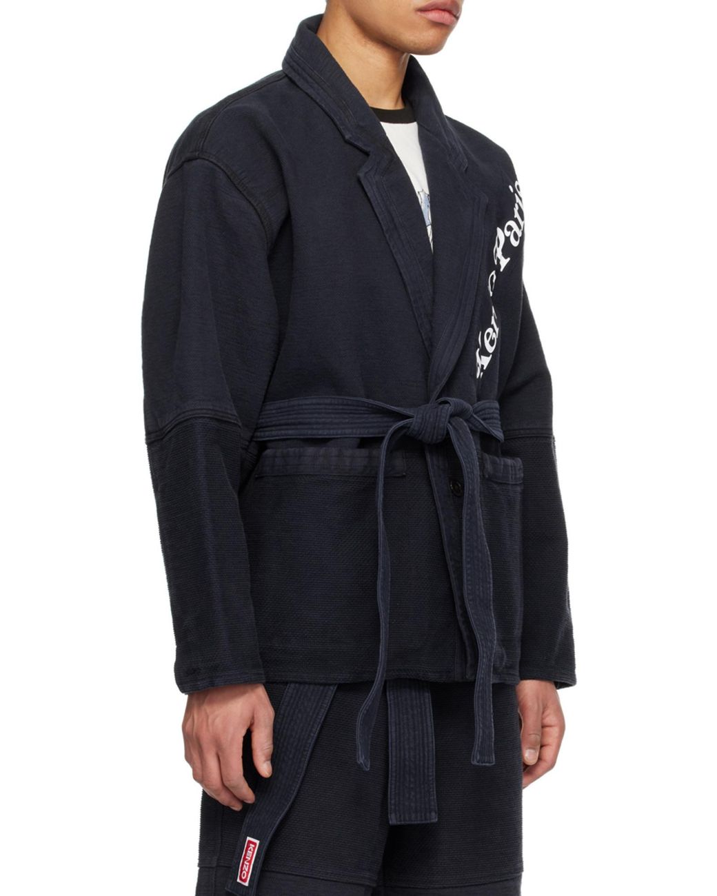 KENZO Blue Logo Patch Workwear Jacket for men