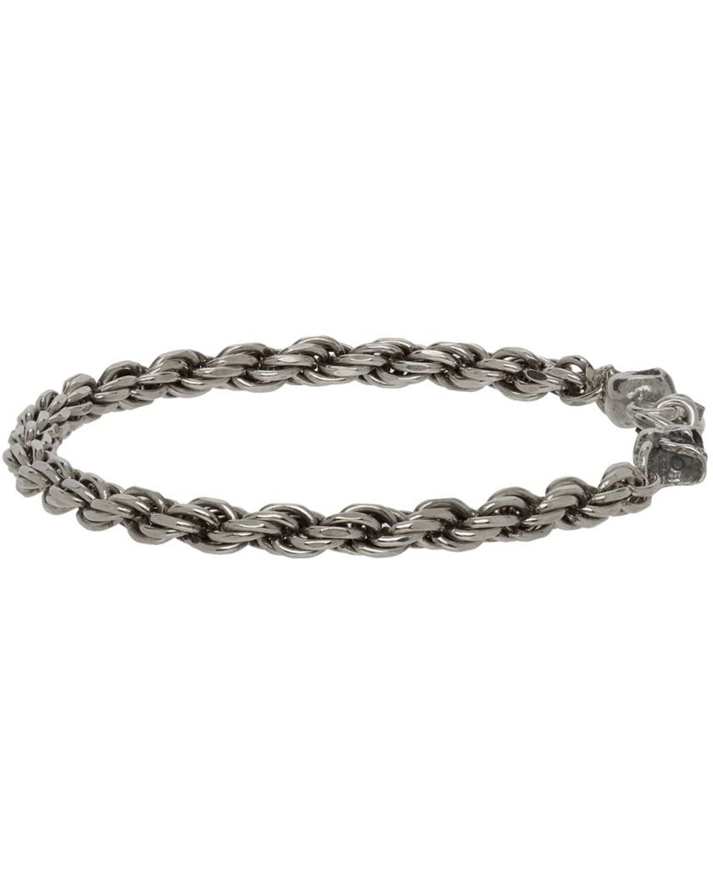 Emanuele Bicocchi White Rope Chain Bracelet for men