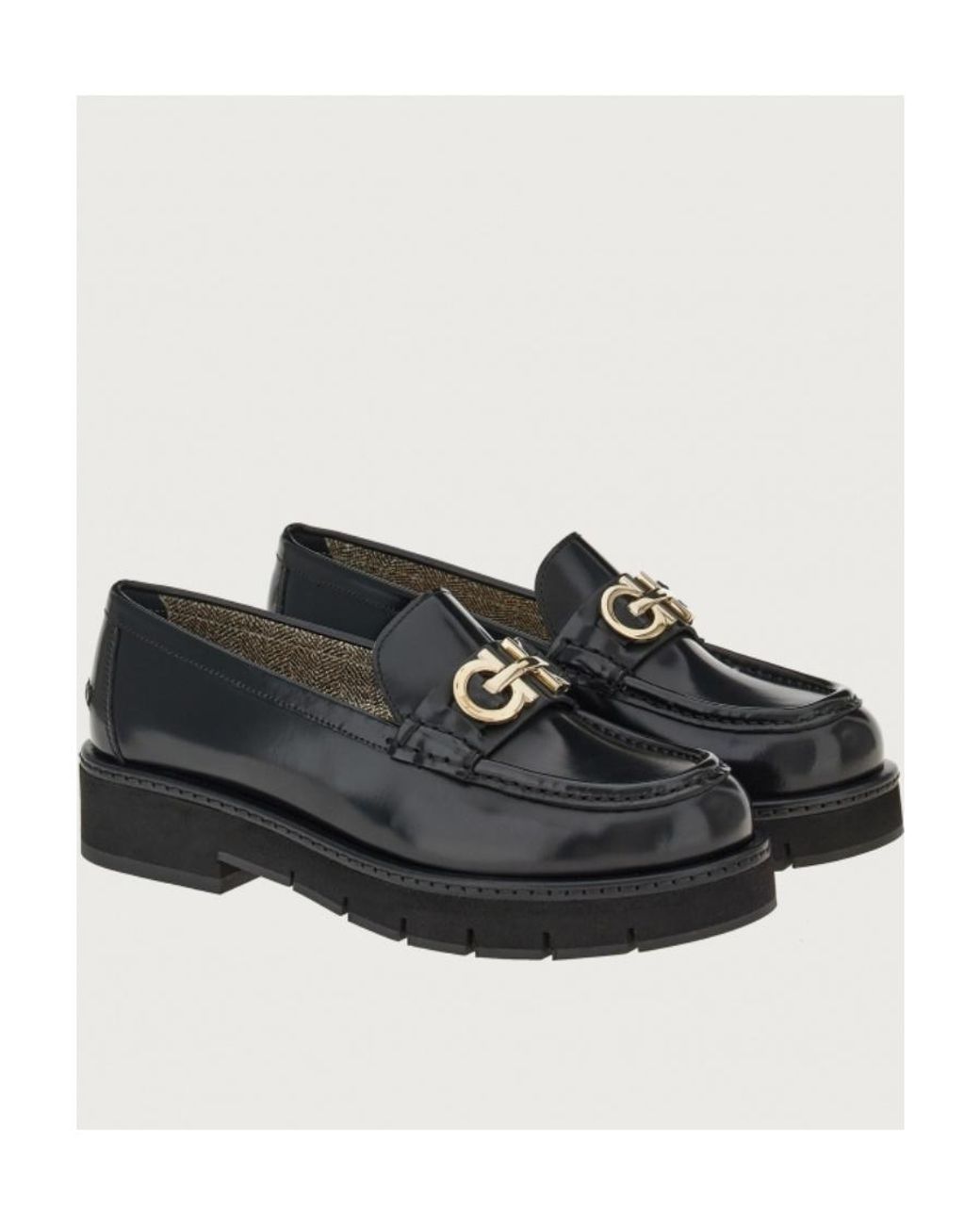 Ferragamo Black Ferragamo Gancini Loafers