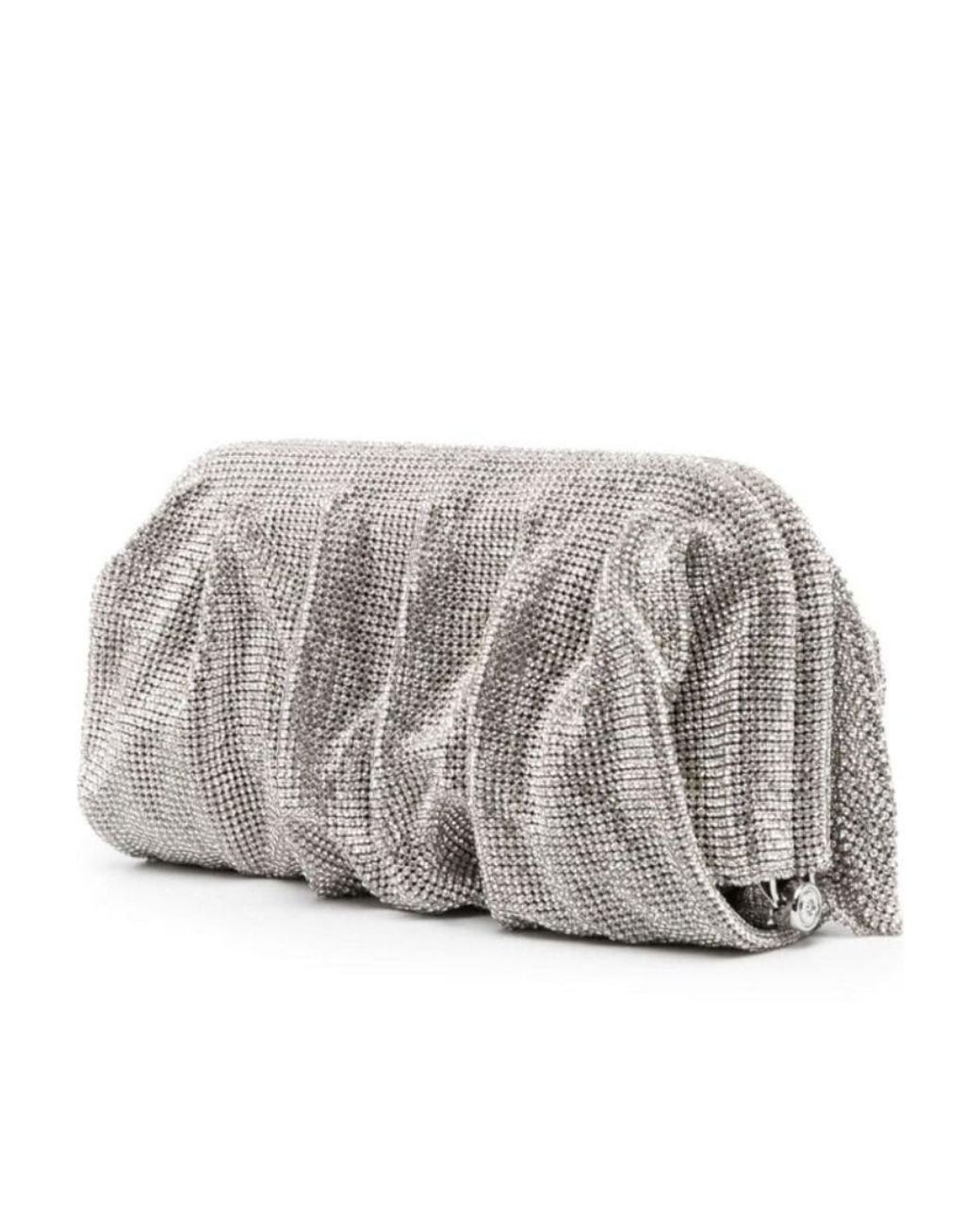Benedetta Bruzziches Gray Crystal-Embellished Clutch Bag