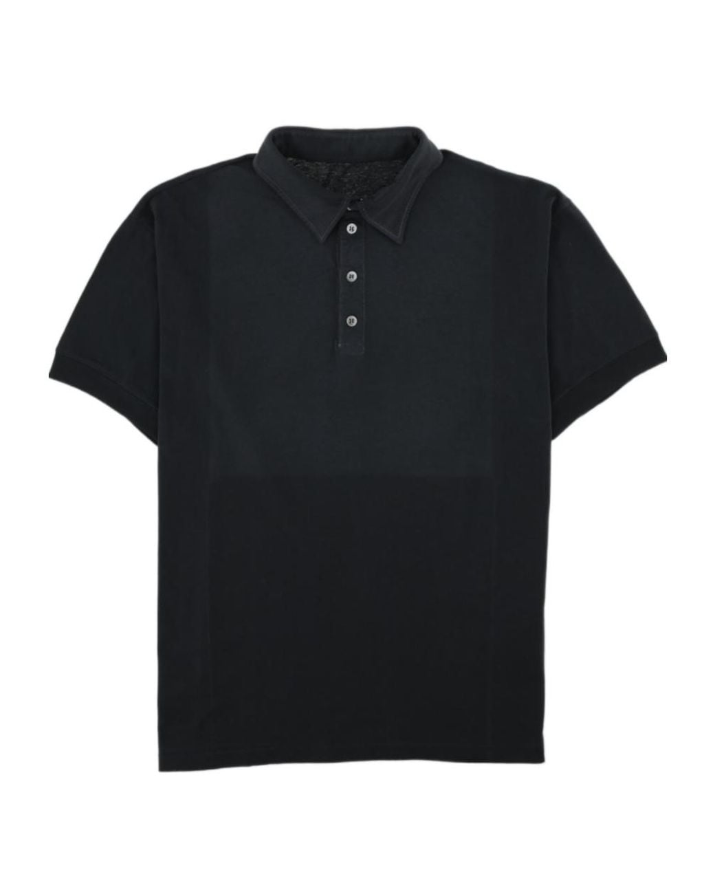 Maison Margiela Black Short-Sleeved Polo Shirt for men