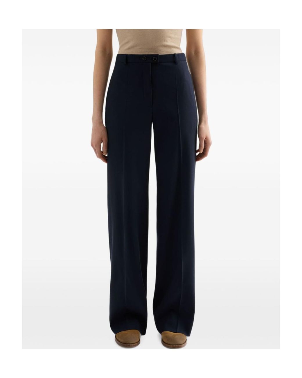 Jil Sander Blue Wool Cady Trousers