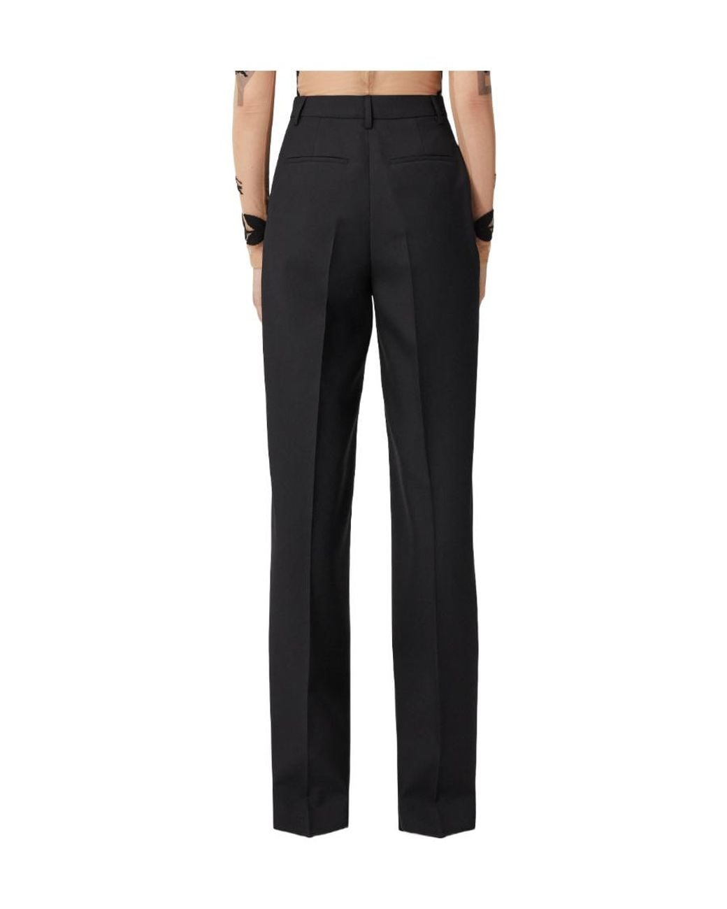 Burberry Black Pleat Detailed Tailored Trousers
