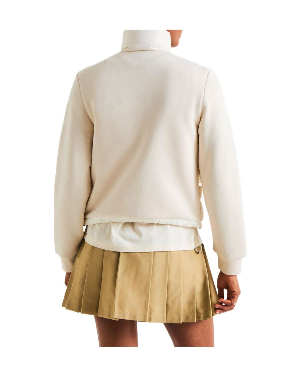 Moncler White Stand-Up High Collar